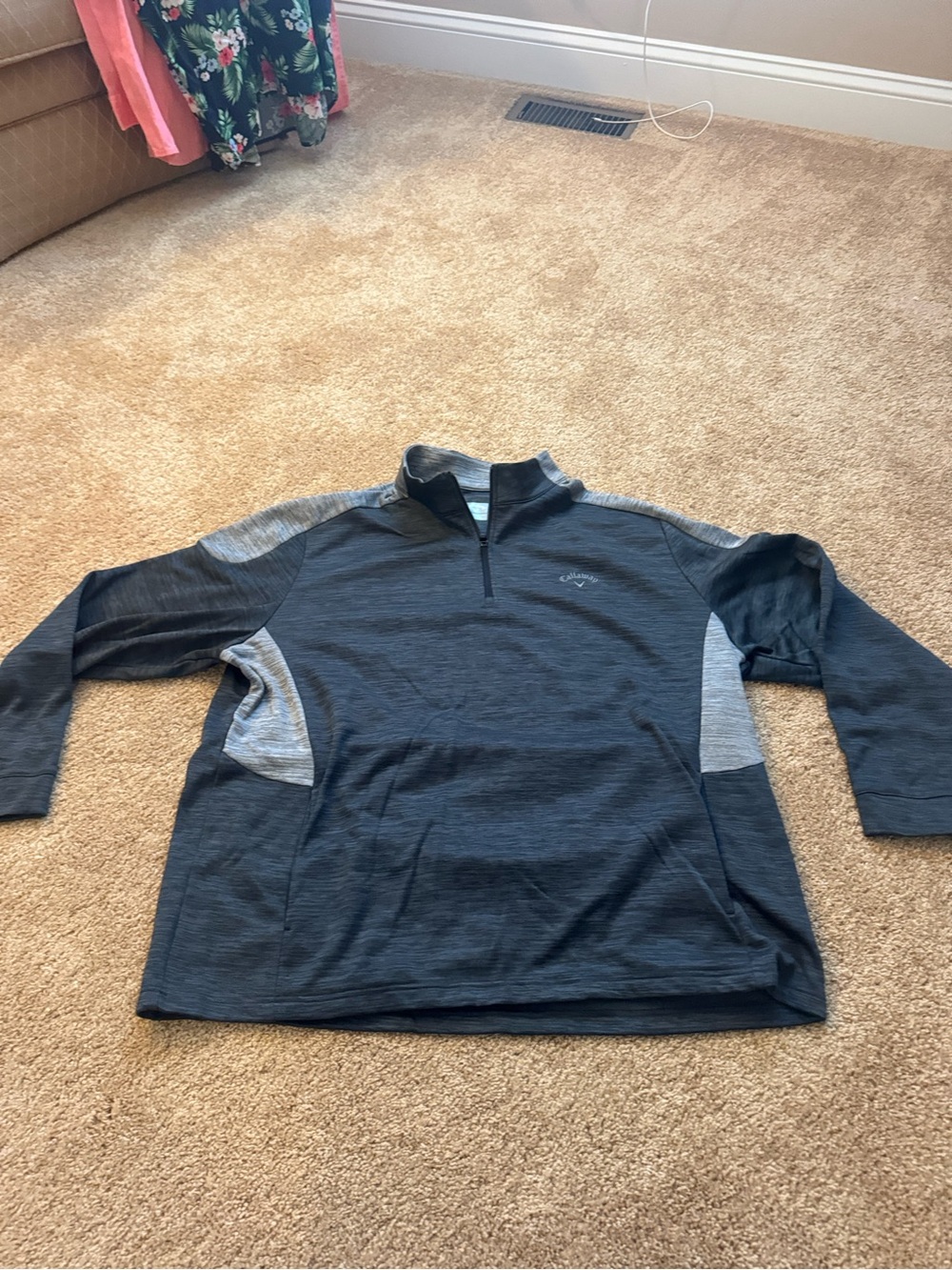 Callaway Men's Dark Gray & Light Gray Quarter-Zip Shirt Jacket size XXL